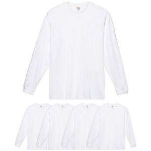 Tシャツ (プリントスター)Printstar 149-HVL 7.4オンス スーパーヘビー 長袖 5枚セット ホワイト M｜tvilbidvirk5