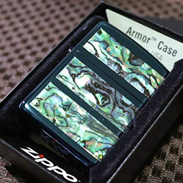 限定ZIPPO アーマーシェル３ライン ブルー ３面加工 限定ジッポ レアジッポ 限定100個シリア...