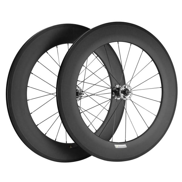 自転車用ホイール SUPERTEAMカーボンホイール700C固定ギアホイールセット (50mm)