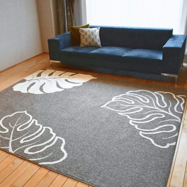 ラグ カーペット 200x250cm 絨毯 約 3畳 日本製 モンステラ 抗菌 ナチュラル おしゃれ...