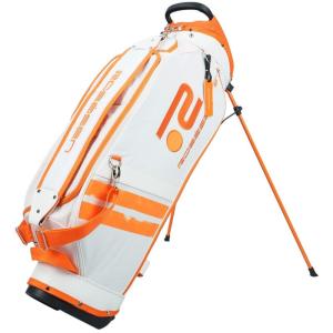 ゴルフ用品 ROSASEN ゴルフ キャディバッグ スタンド式 8.5型 5分割 大容量ポケット 046-16301-005 ホワイト×オレンジ/Ｆ/｜tvilbidvirk5