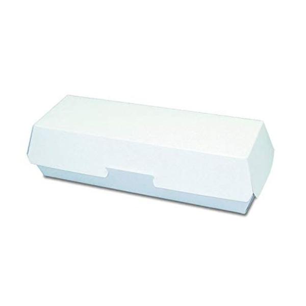 ホットドック用テイクアウト紙容器・紙箱 EC7 白 600入（18.5cmｘ6cmｘ5.5cm）