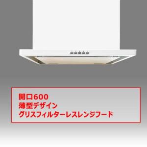 PIU STYLE 薄型レンジフード 前幕板付 幅600mm x 高600mm フィルターレス LED PSH6060WH｜tvilbidvirk5