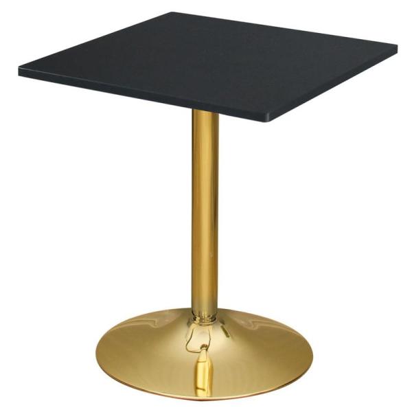 カフェテーブル 600×600×H710 スチール脚 ゴールド脚 テーブル 木目(ブラック) テーブ...