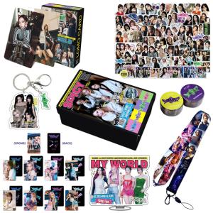 AESPAグッズ ギフトボックス フォトカード MY WORLD テープ セット トレカ エスパ 写真 aespa フォトカード K-POP 韓国 アイドル キーリング ストラップ