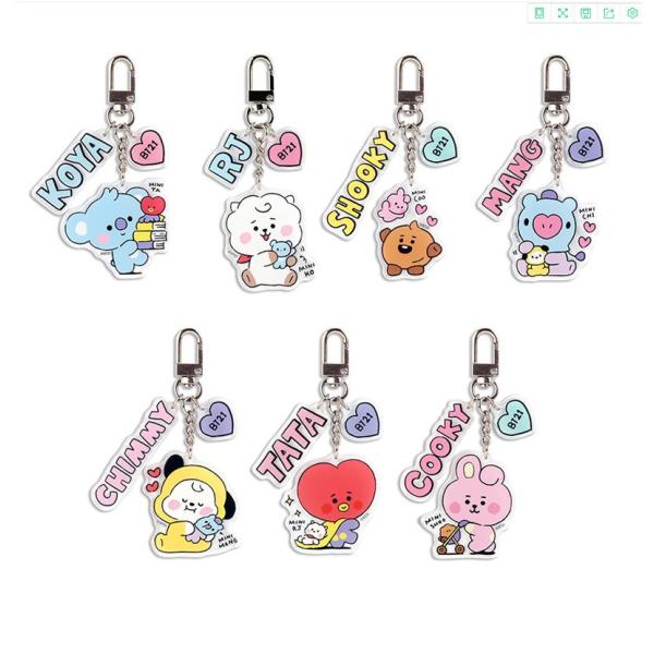 2番目半額 BT21 防弾少年団 BTS バンタン キーリング プラスチック キーホルダー グッズ ...