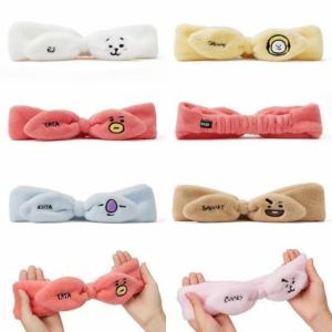送料無料 BTSグッズ ヘアバンド リボン ビーティー21 防弾少年団 BT21 洗える 洗顔 髪留め もこもこ ふわふわ 人気可愛い おしゃれ 韓国