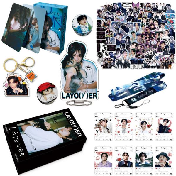 Vグッズ Layover ギフトボックス フォトカード テテ テープ セット トレカ BTS バンタ...