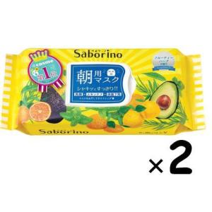 2個 Saborino サボリーノ 朝用マスク 目ざまシート 32枚入×2個 フルーティーハーブの香...