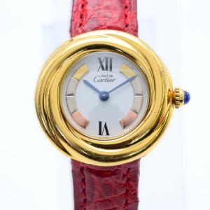 CARTIER カルティエ マストトリニティ W1010744 GP/革 クォーツ 白文字