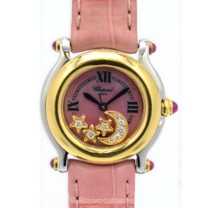 ショパール Chopard 27/8245-30 ハッピースポーツ ムーンスター ダイヤ クォーツ レディース _943919 Chopard】ショパール『ハッピースポーツ ムーン＆スター ダイヤ』27