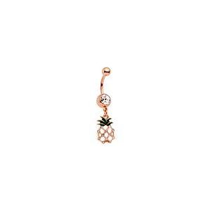 Body Candy 14G Rose Gold Tone PVD Steel Navel Ring...