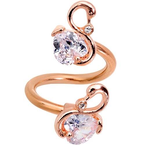 Body Candy 14G 316L Rose Gold PVD Steel Navel Ring...