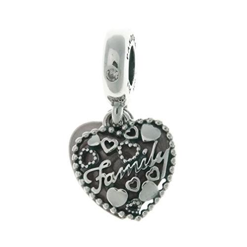 PANDORA Love Makes A Family Dangle Charm, Pink Ena...