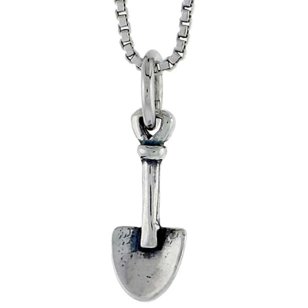 Sterling Silver Shovel Charm, 5/8 inch tall