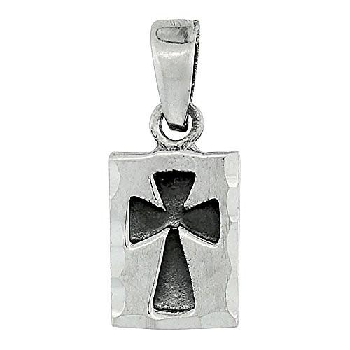 Sterling Silver St. John&apos;s Cross Pendant, tiny 5/8...