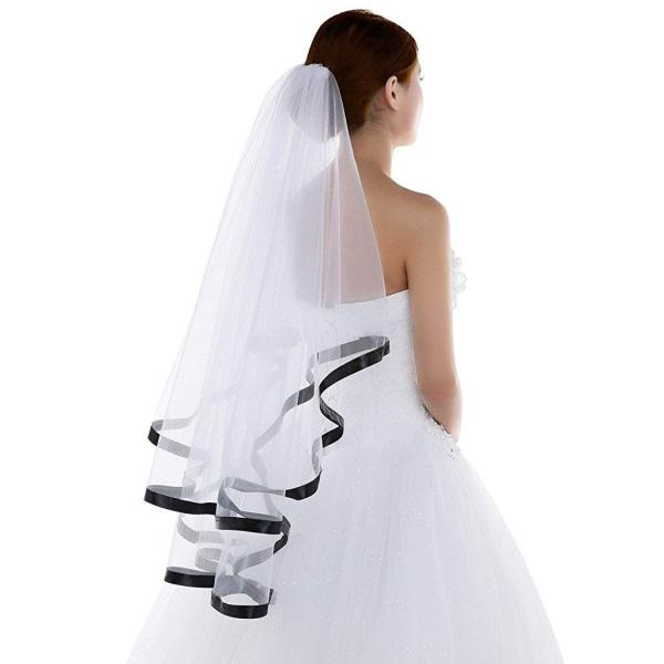 Edith qi Women&apos;s 2T 2 Tiers Bridal Wedding Veils w...