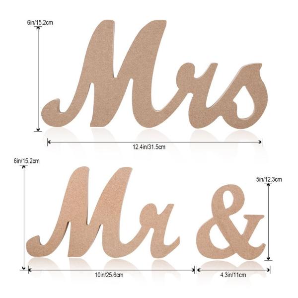 Haperlare Modern Vintage Style Wooden Mr and Mrs S...