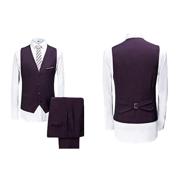 WEEN CHARM Men&apos;s Slim Fit 3 Piece Purple Red Suit ...