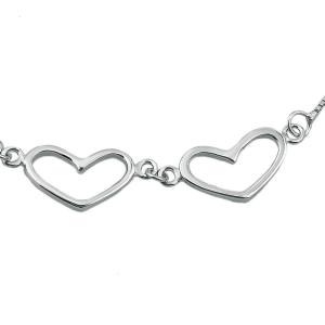 Q&Locket 925 Sterling Silver Hearts Anklet Ankle Bracelet｜twilight-shop