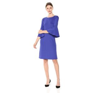 Kasper Women's Knit Dress with Ruffled Bell Sleeve, Grape M｜twilight-shop