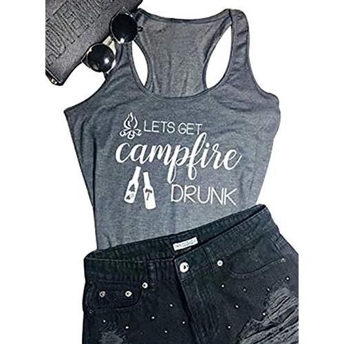 Lets Get Campfire Drunk Racerback Tank Tops for Wo...