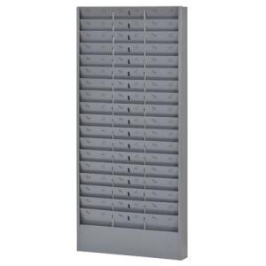 Buddy製品調節可能な時間カードラック スチール 17to 51ポケット 6.25インチポケット高さ 4.125に12.75インチポケット幅 グレ