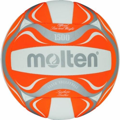 Molten Beach Volleyball - 5, White/Orange/Silver b...