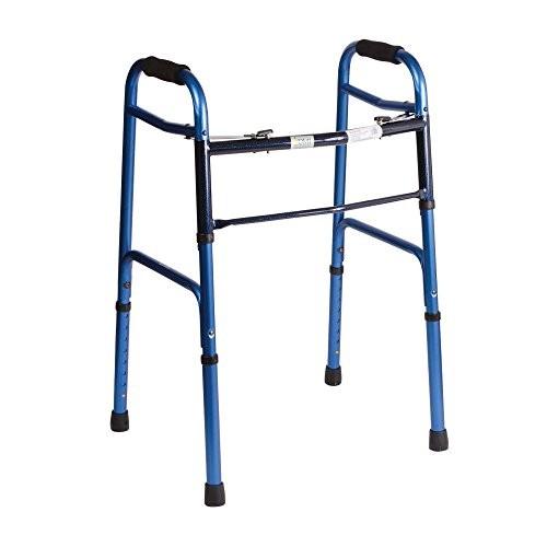 DMI Lightweight Folding Walker with Easy Two Butto...