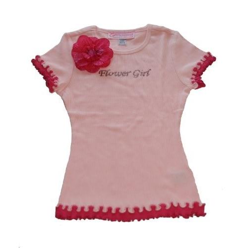 Flower Girl Rhinestone Tee with Removable Silk Flo...