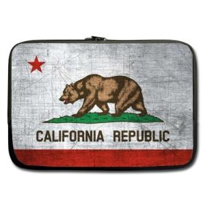 モダンデザインカリフォルニア州旗テーマソフト防水ネオプレンキャリーケーススリーブバッグfor MacBook、Macbook Air / Pro 13