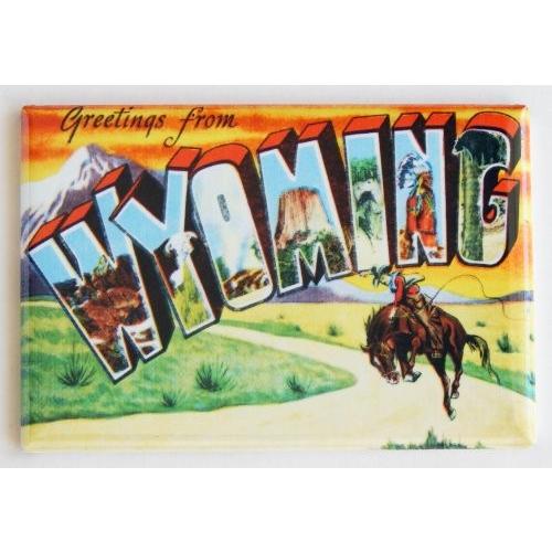 Greetings From Wyoming Fridge Magnet by Blue Crab ...