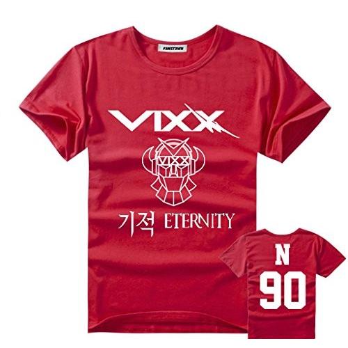 Fanstown VIXXシャツ署名赤+ 2個のカードLomo