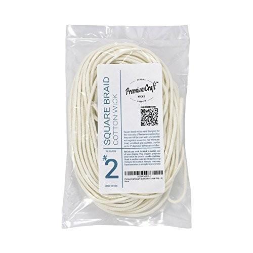 PremiumCraft Square Braid Cotton Candle Wick - #2 ...