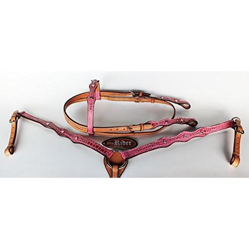 Horse Western RidingレザーBridle Headstall Breast襟タック...