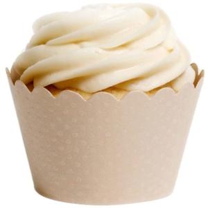 ドレスMy Cupcake標準アイボリーベージュカップケーキラッパー、100のセット