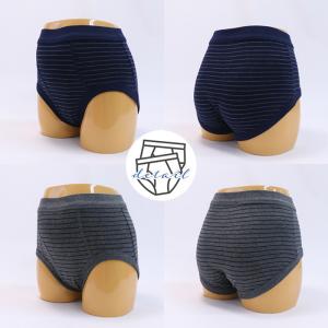 ボーダー柄ブリーフパンツ(紺/グレー) 2枚組...の詳細画像3