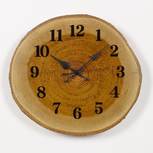 木製 電波時計 欅(けやき)年輪  [30cmサイズ] 文字 明朝体