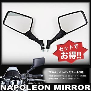 TANAX ナポレオンミラー 左右セット  ネジ径10mm  ブラック