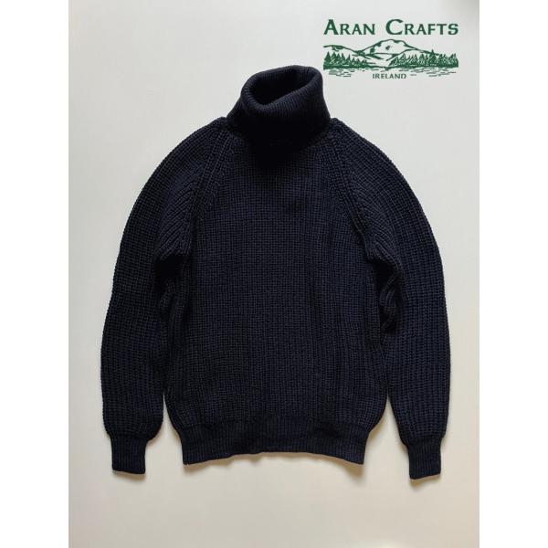 アランクラフト ロールネック フィッシャーマンセーター  アイルランドニット アイルランド製 Ara...