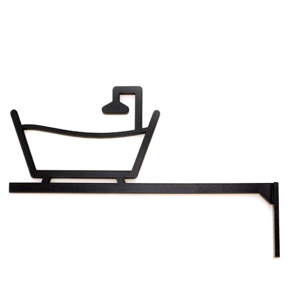 バスルーム サイン 突き出し ピクトサイン プレート (艶消しブラック)