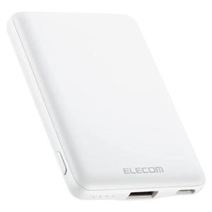 エレコム DE-C37-5000WH ホワイト モバイルバッテリー 5000mAh 12W コンパクト 薄型 軽量 おまかせ充電対応｜twoareone