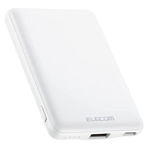 エレコム DE-C37-5000WH ホワイト モバイルバッテリー 5000mAh 12W コンパク...
