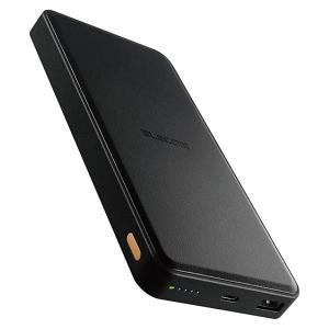 エレコム  DE-C39-12000BK ブラック モバイルバッテリー 大容量 急速充電 12000mAh USB PD対応 20W