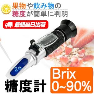 あすつく Brix0~90%糖度計 糖度計 Brix0~90% ハンディタイプ ATC内蔵 屈折式糖度計 スポイト 専用ケース付 果物 野菜 飲み物 小型 ポータブル 送料無料｜ty-factory