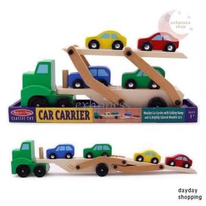新品 おもちゃ 車 トレーラー トラック ミニカー 木製 知育玩具 幼児 1歳半 カートランスポーター 子供 1歳 2歳 3歳 4歳 誕生日プレゼント｜ty1-st
