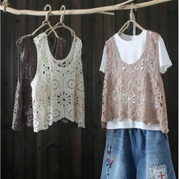 レース レディース 春 夏 40代 花柄レース タンク ス vネック 透かし編み 薄手 重ね着 ノー...
