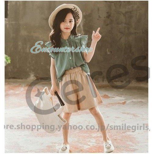 子供服 女の子 半袖 ショートパンツ 上下セット 夏 キッズ ジュニア かわいい 110 120 1...