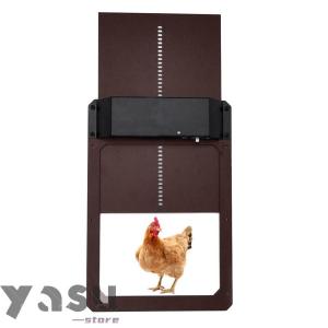 自動鶏小屋ドア 鶏小屋ドア 光感知付き IP44防水 自動チキンハウスライトセンサー チキンハウスドア バッテリー駆動