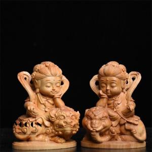 仏像 【極上の木彫】普賢菩薩 2点セット 極上質...の商品画像